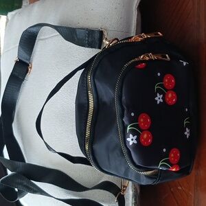Black Small Bag with Cherry design on front